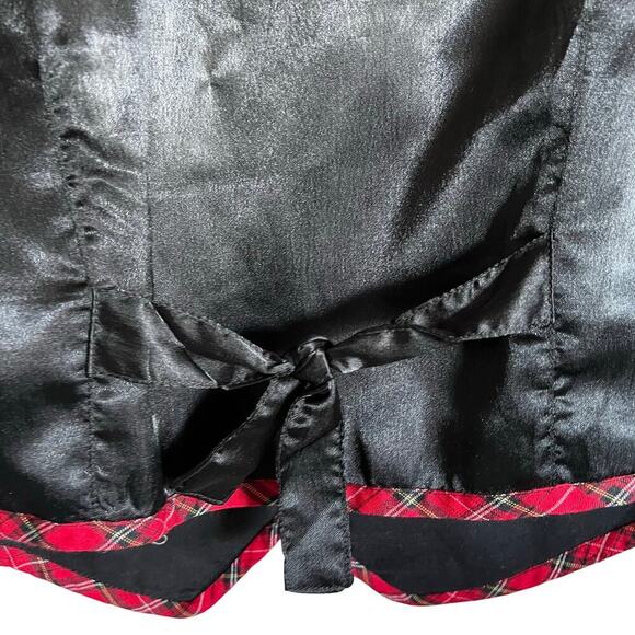 Tantrums Vintage Mistletoe Embroidered Christmas Plaid Red Green Woman’s Small - Picture 4 of 9